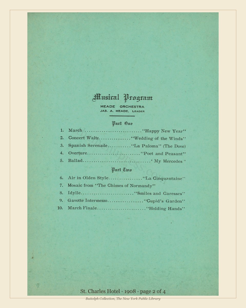 Vintage menu — page 2 of 4