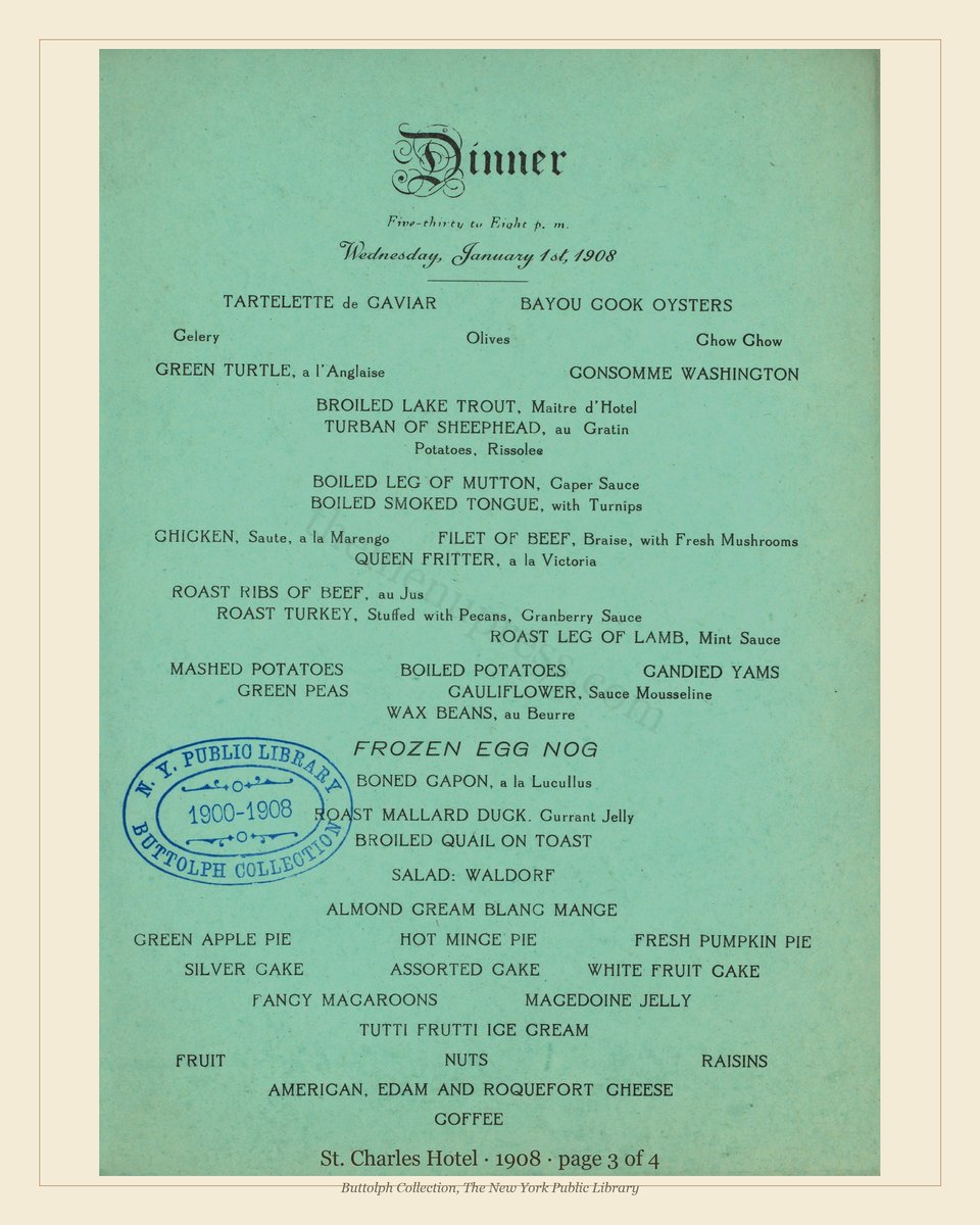 Vintage menu — page 3 of 4