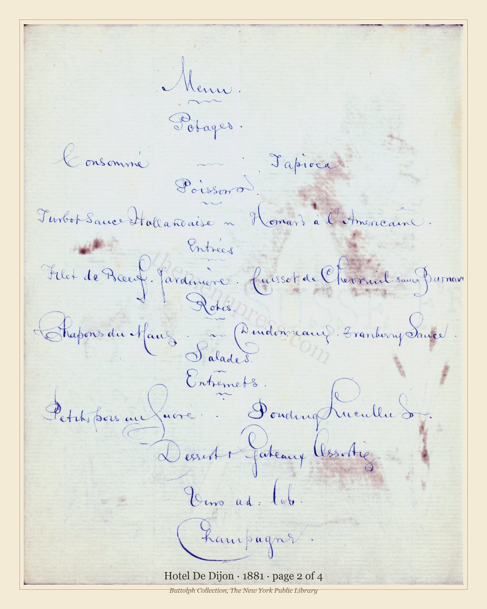 Vintage menu — page 2 of 4