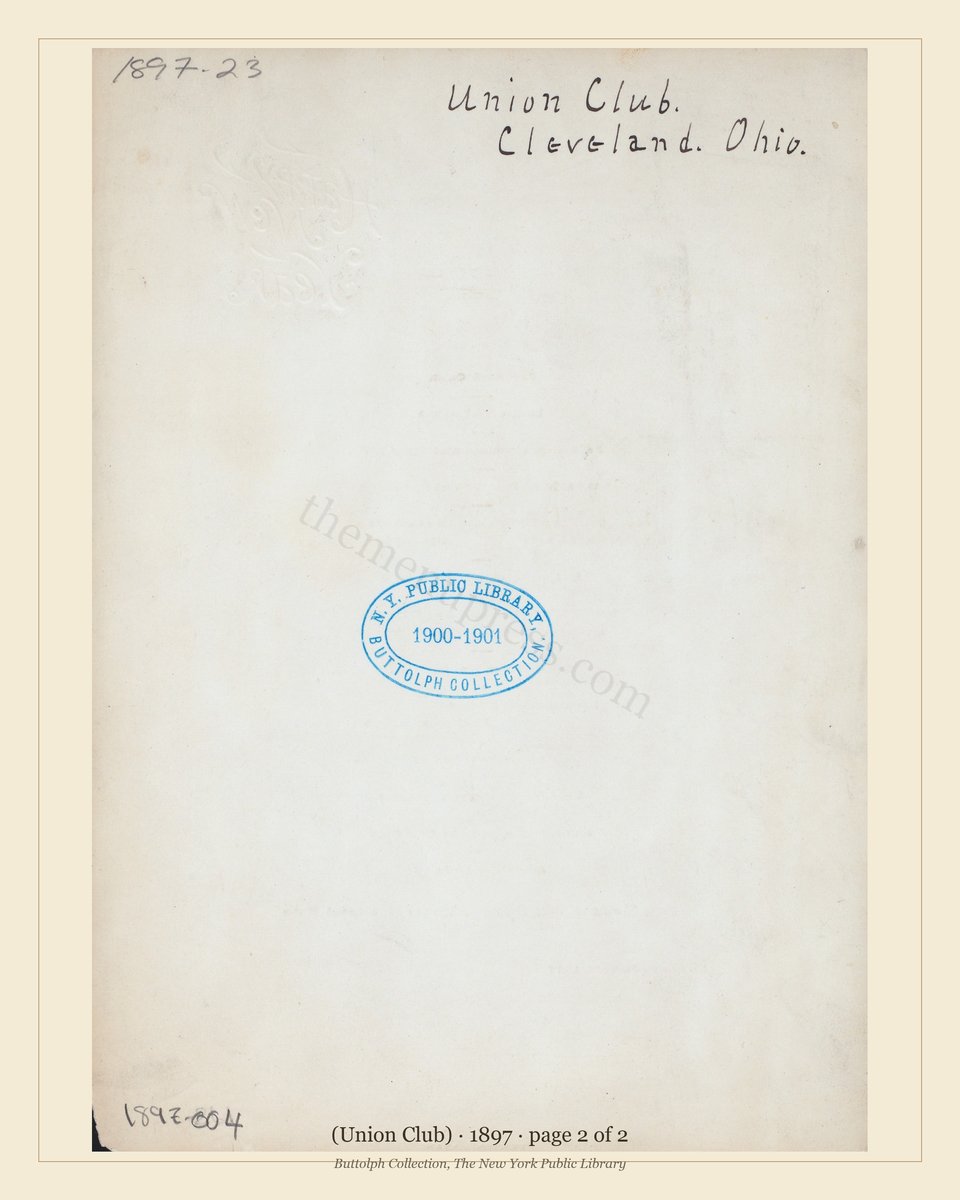 Vintage menu — page 2 of 2
