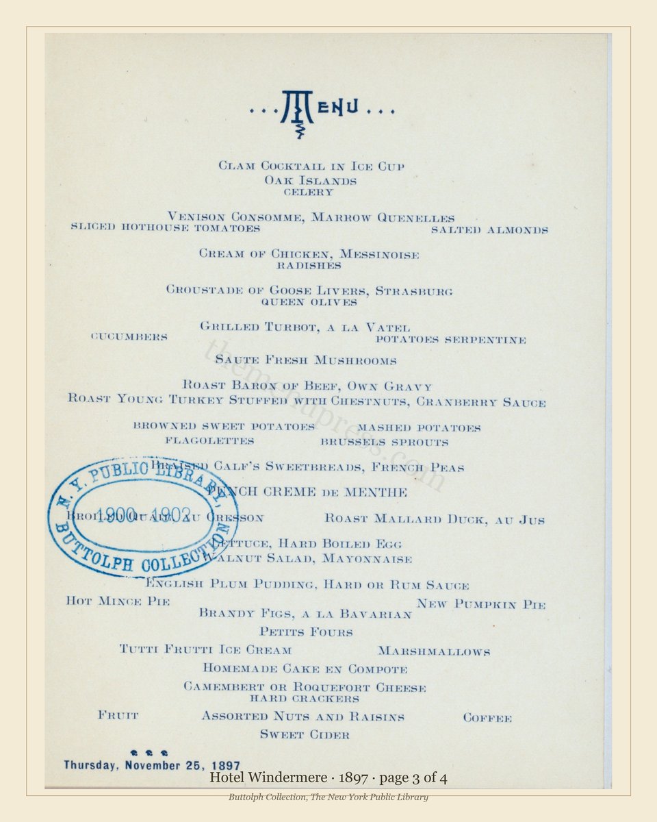 Vintage menu — page 3 of 4