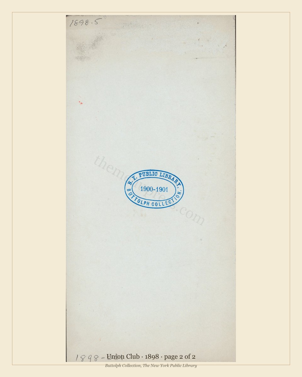 Vintage menu — page 2 of 2