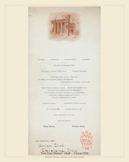 New Year Dinner · 1898 — Union Club