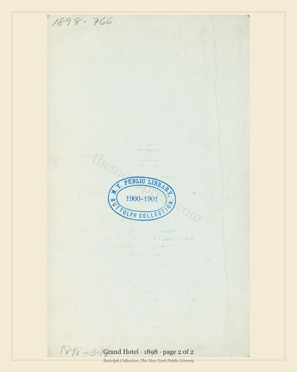 Vintage menu — page 2 of 2