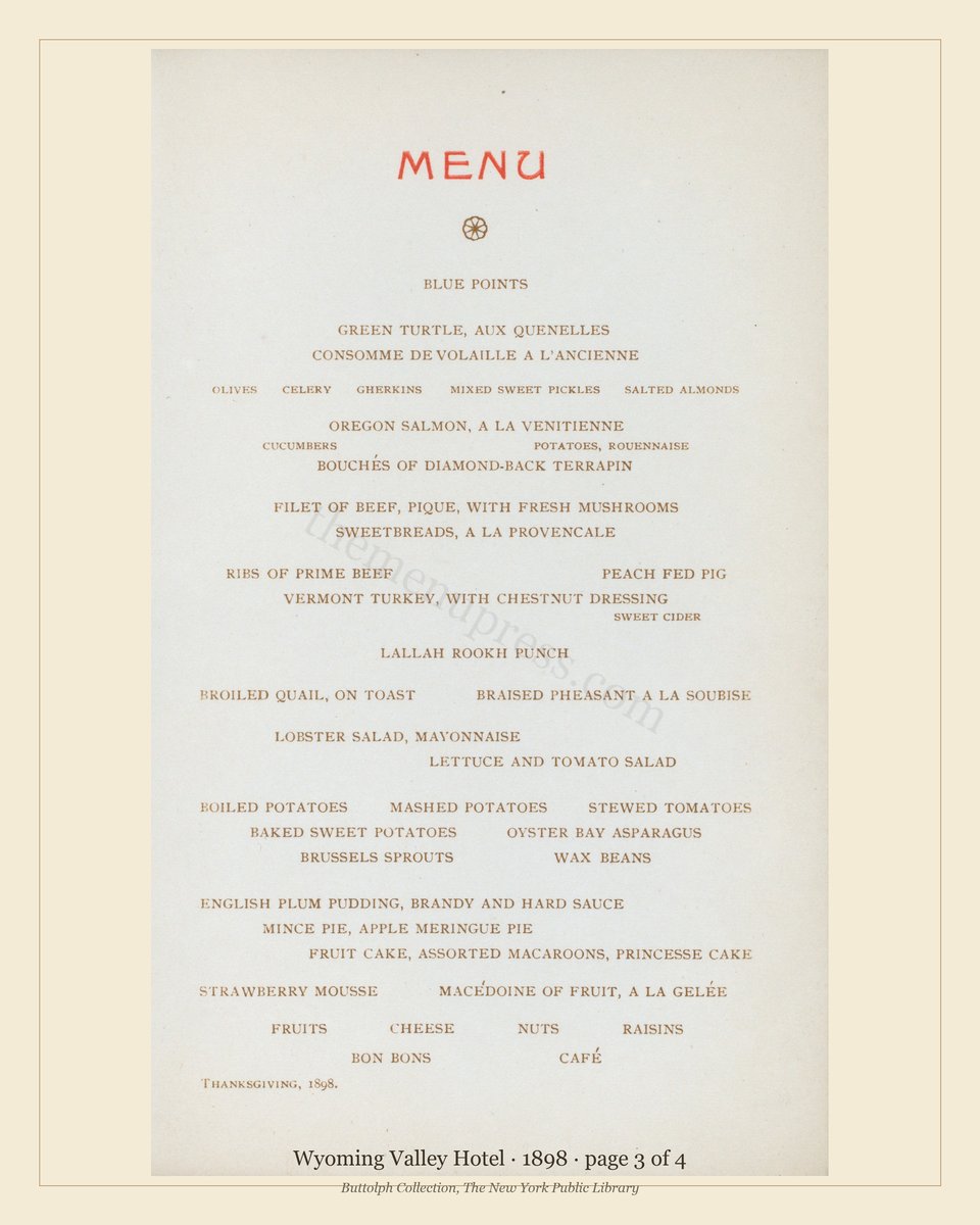 Vintage menu — page 3 of 4