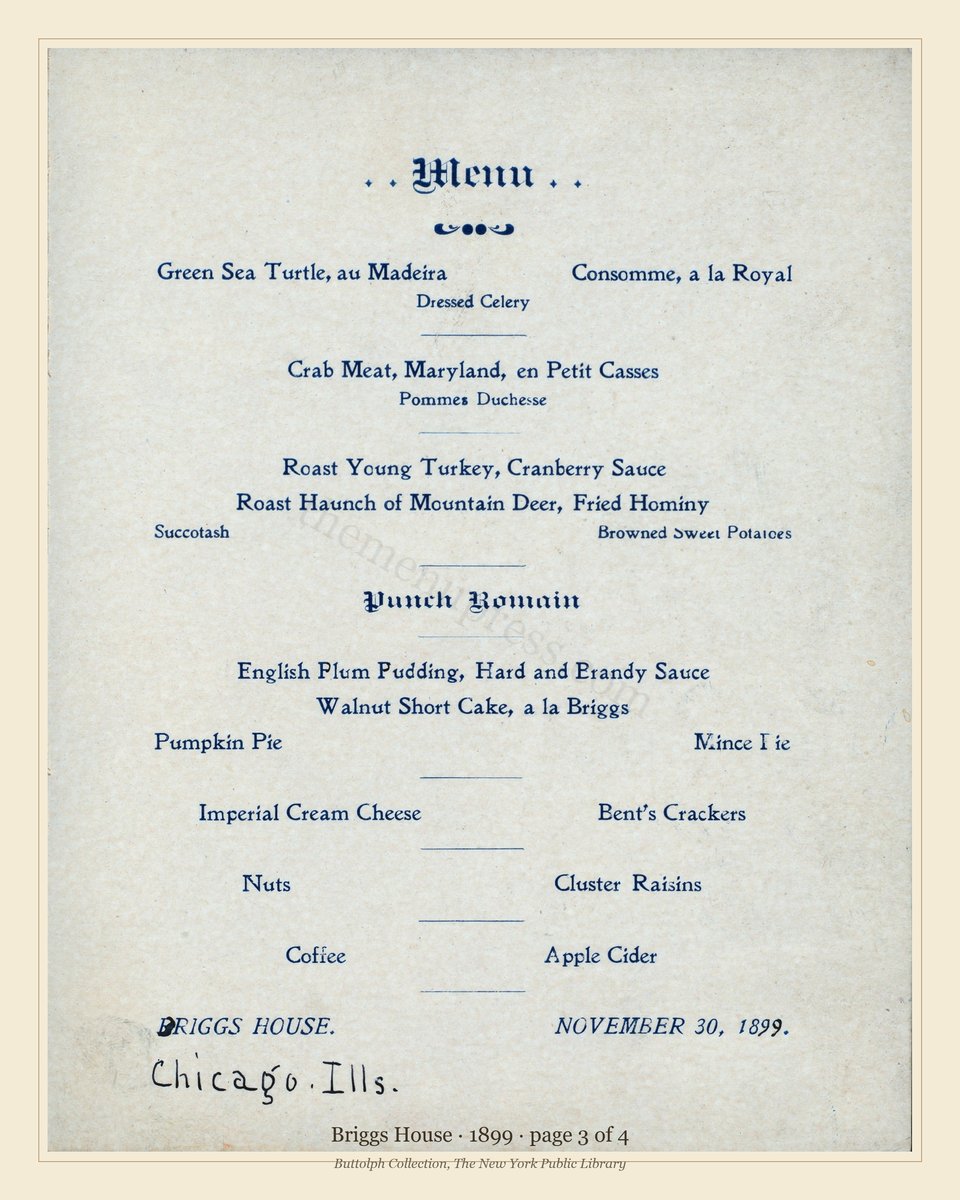 Vintage menu — page 3 of 4