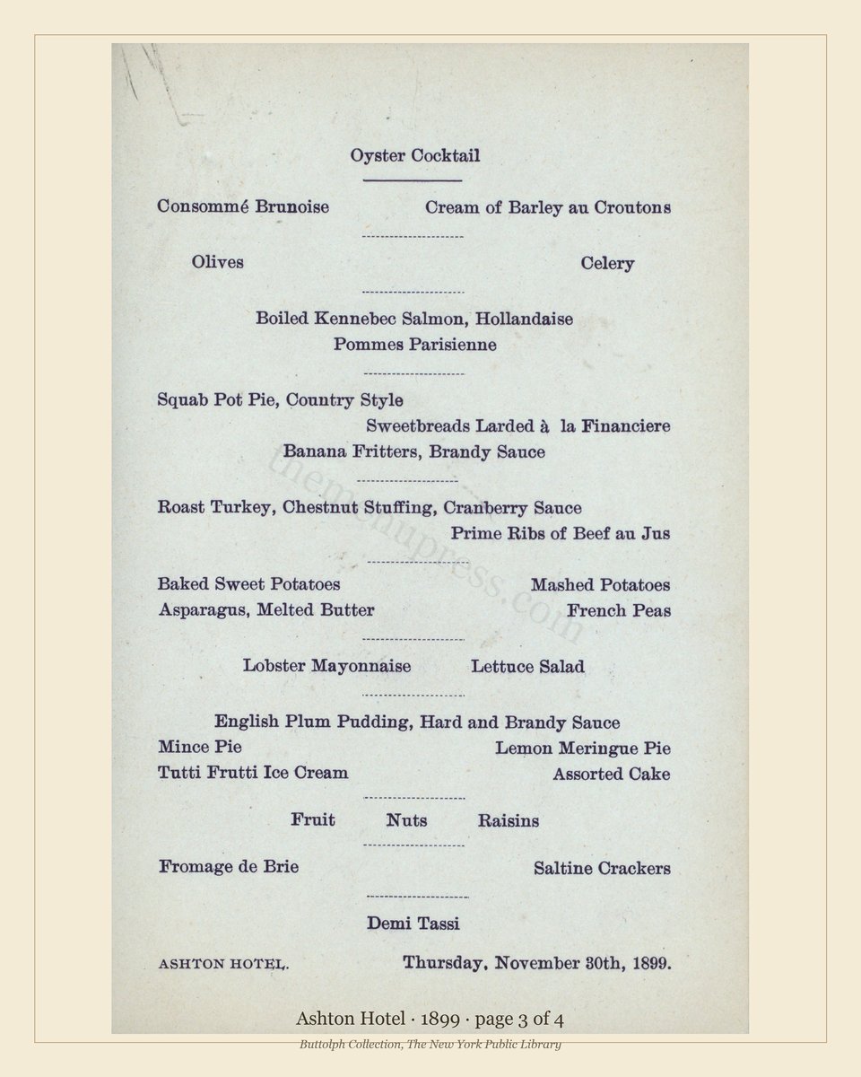 Vintage menu — page 3 of 4