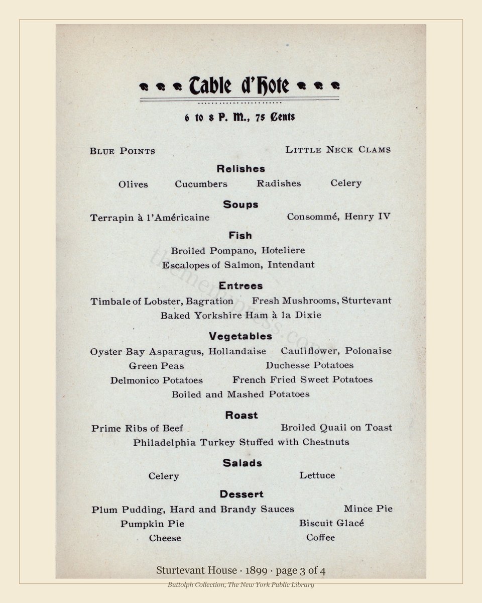 Vintage menu — page 3 of 4