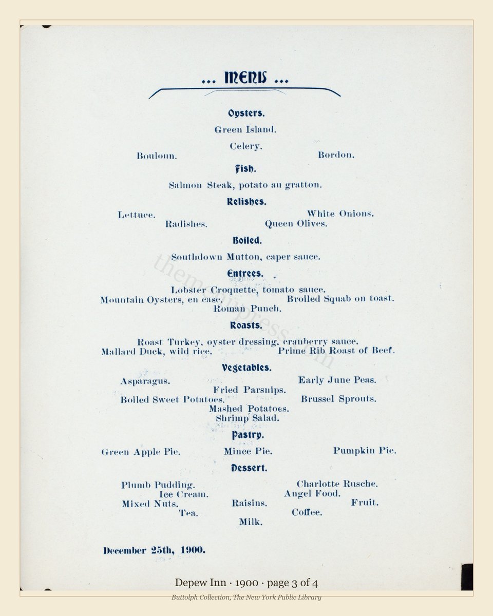 Vintage menu — page 3 of 4