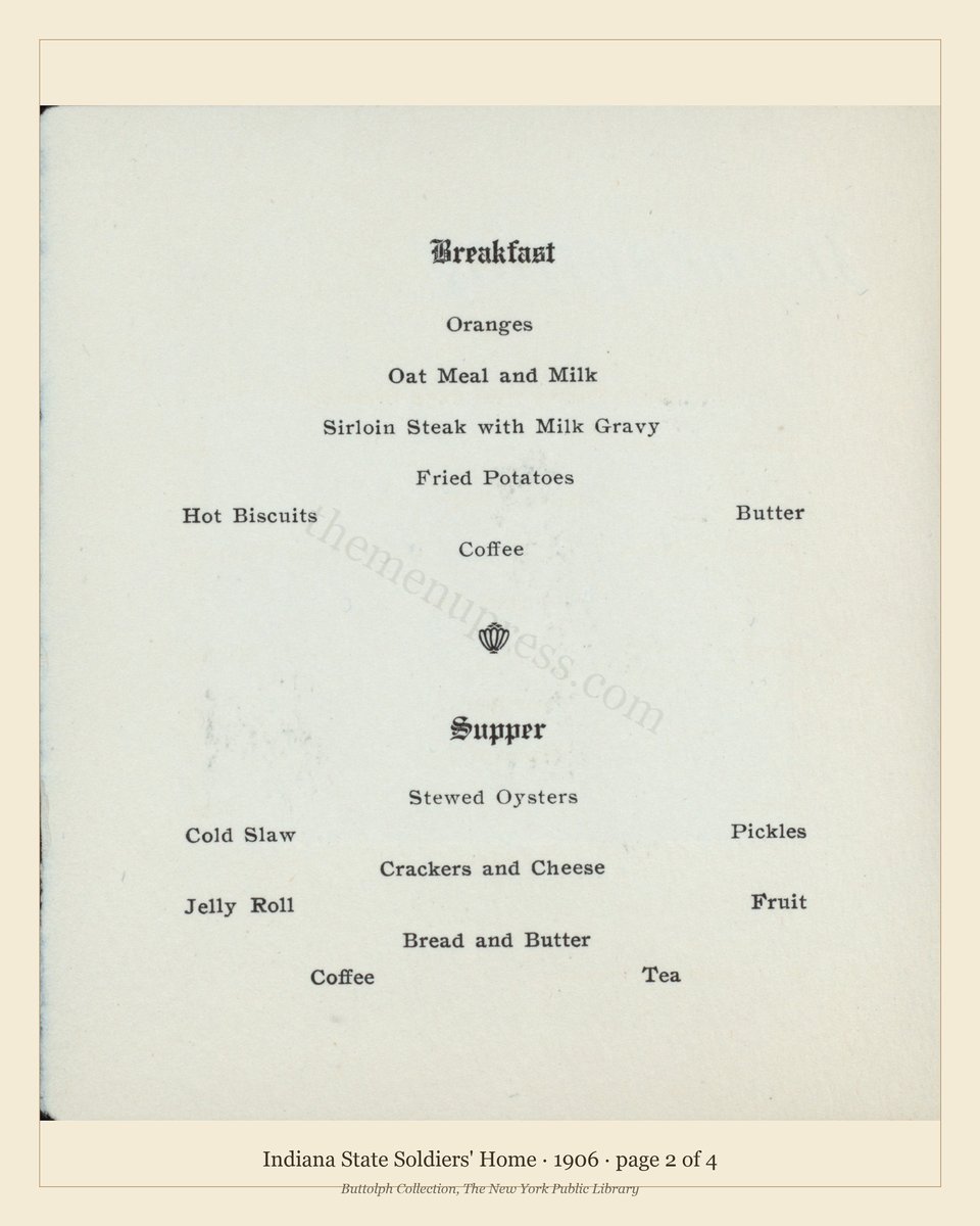 Vintage menu — page 2 of 4
