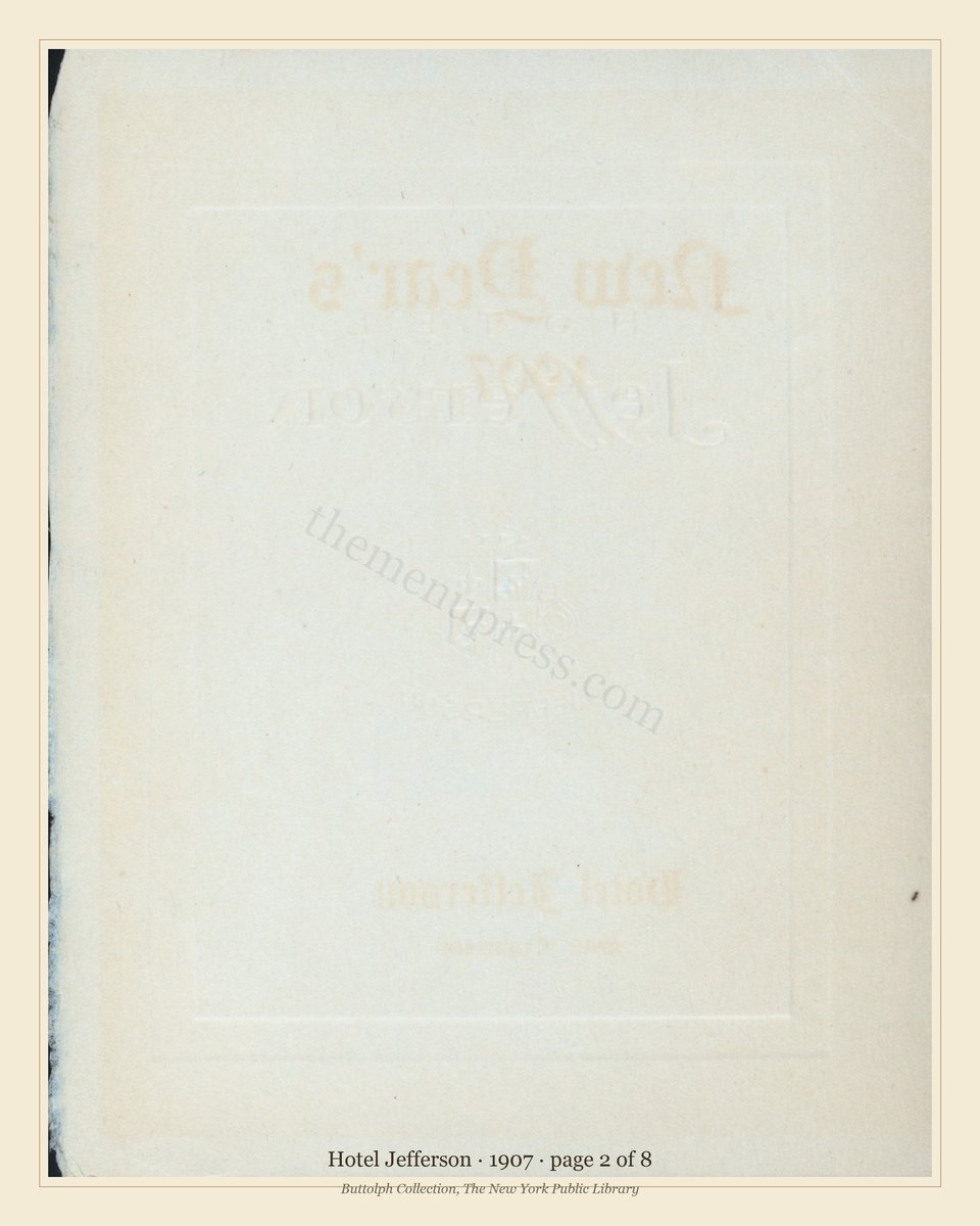 Vintage menu — page 2 of 8