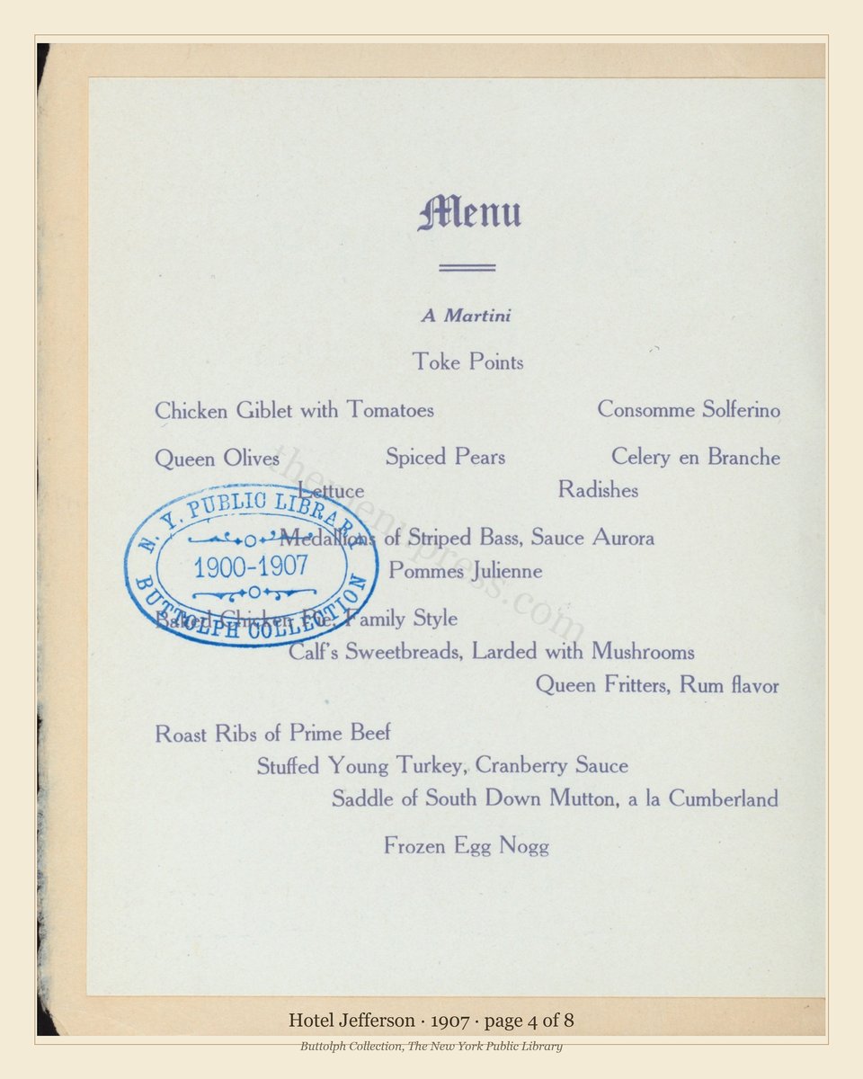 Vintage menu — page 4 of 8
