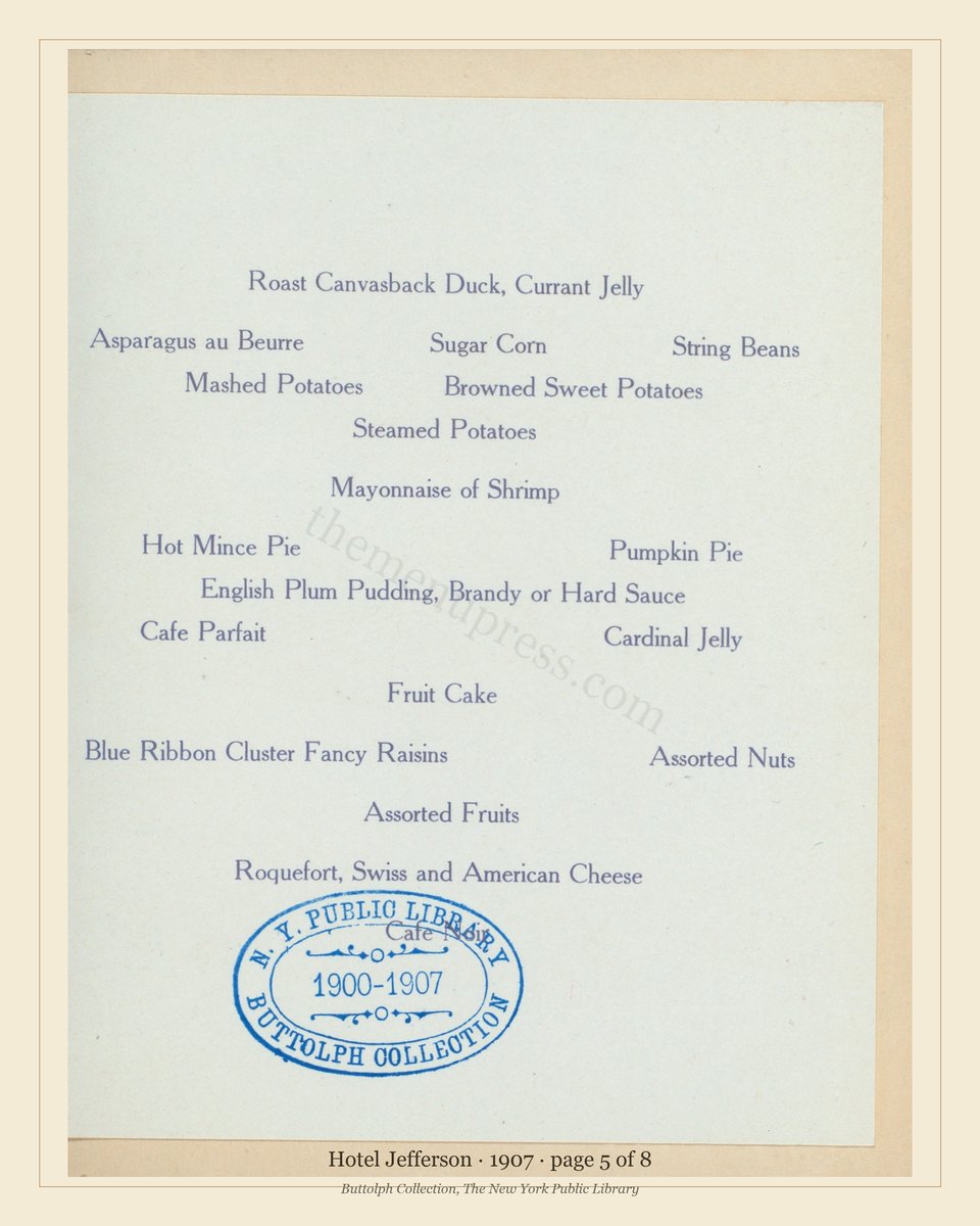 Vintage menu — page 5 of 8