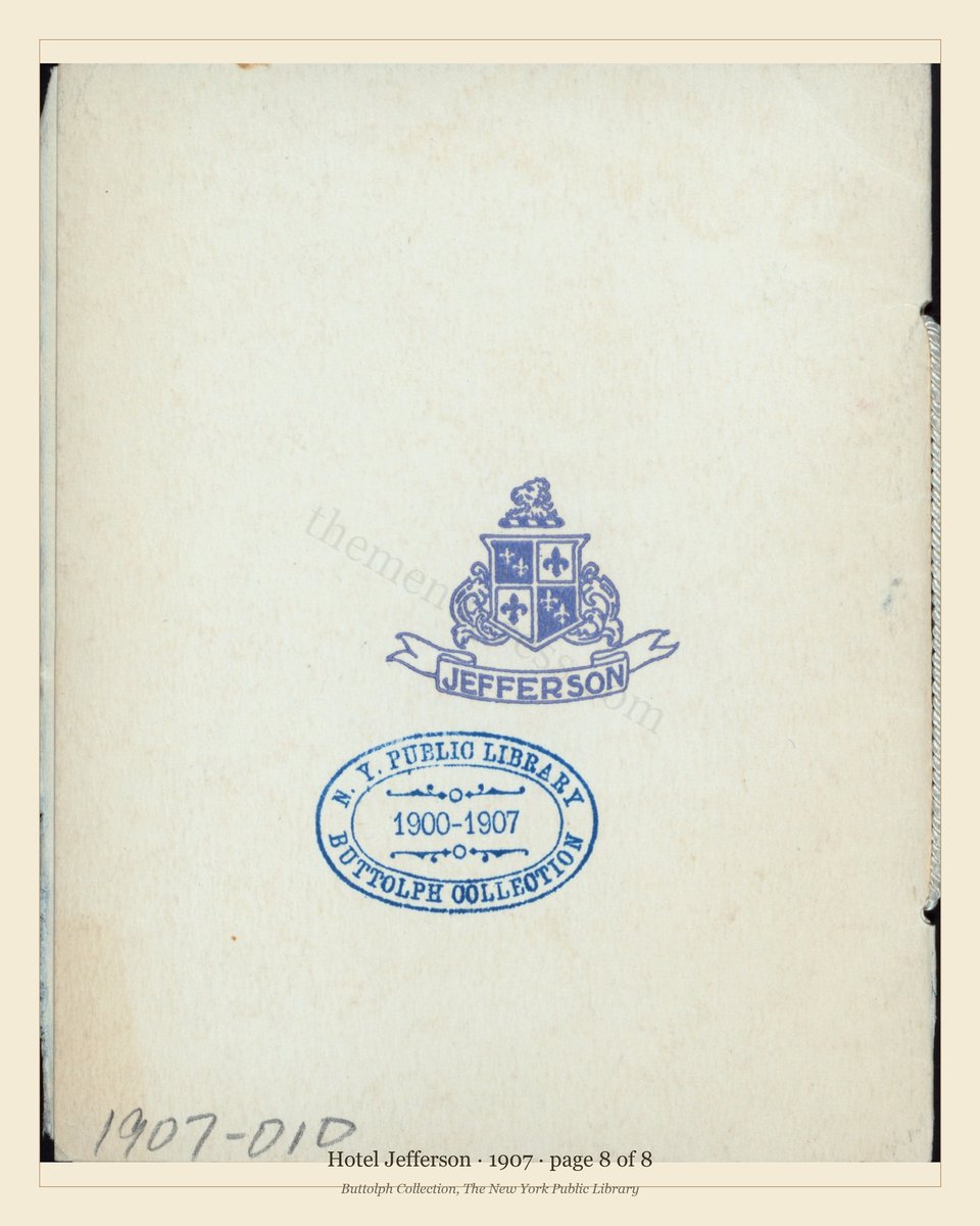Vintage menu — page 8 of 8