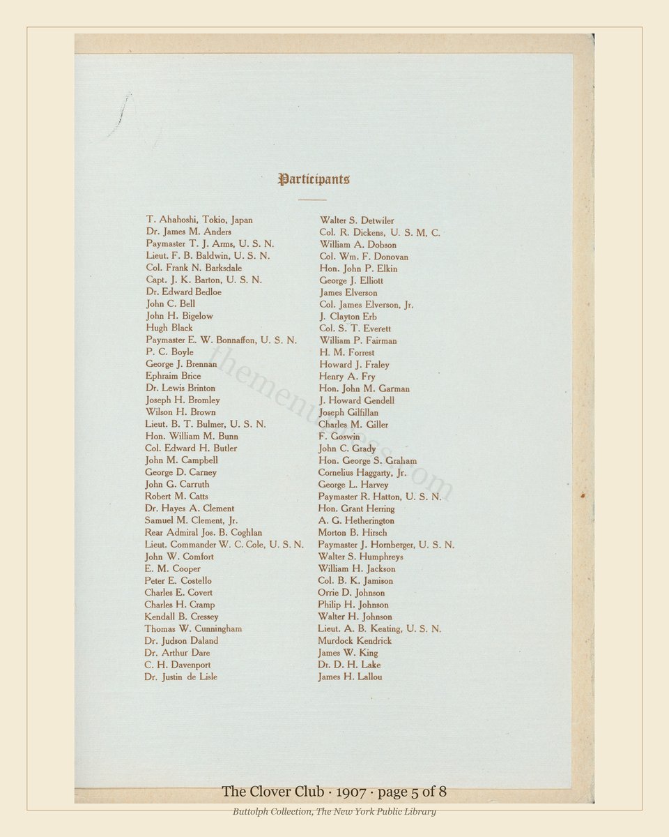 Vintage menu — page 5 of 8