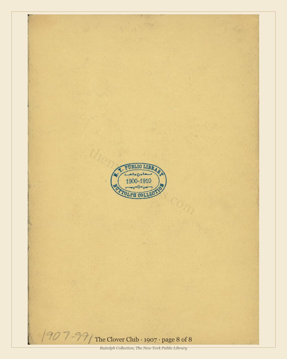 Vintage menu — page 8 of 8