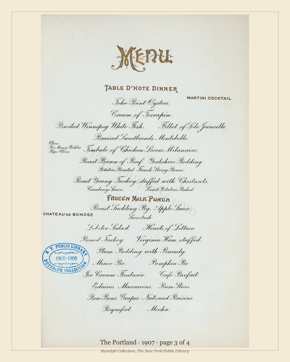 Vintage menu — page 3 of 4