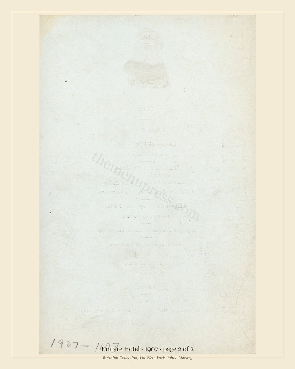 Vintage menu — page 2 of 2
