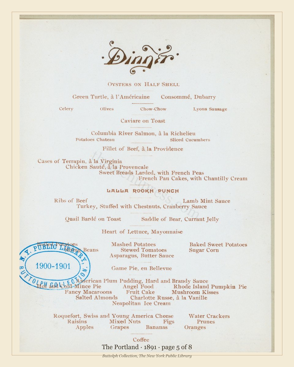 Vintage menu — page 5 of 8