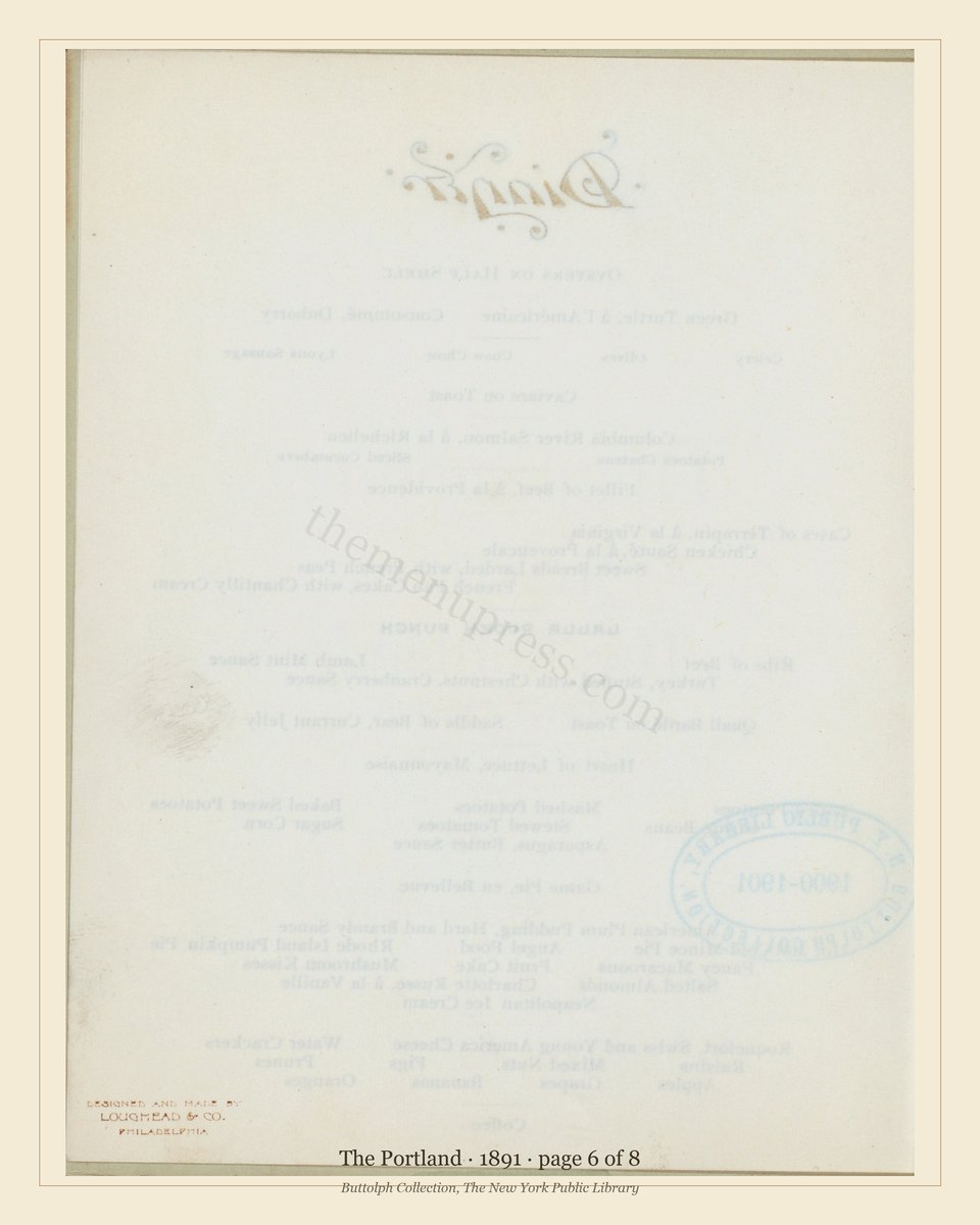 Vintage menu — page 6 of 8