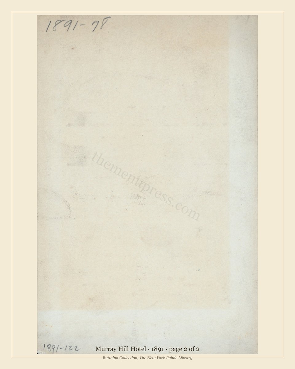 Vintage menu — page 2 of 2