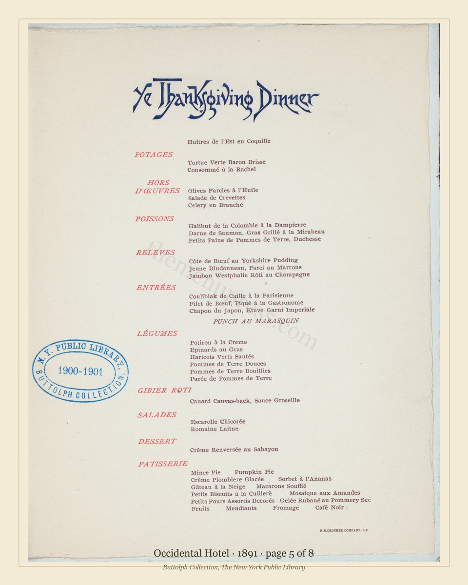 Vintage menu — page 5 of 8