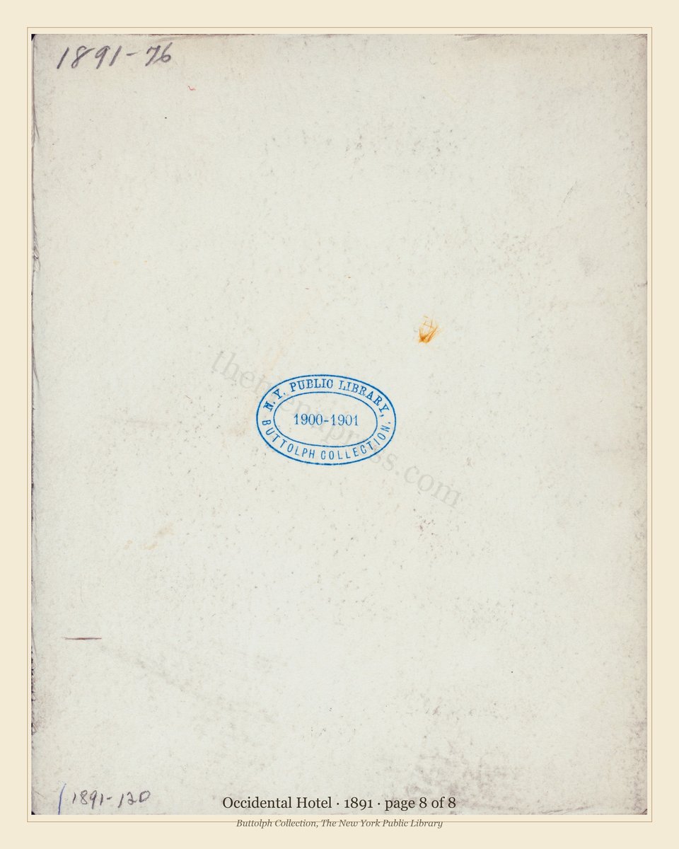 Vintage menu — page 8 of 8