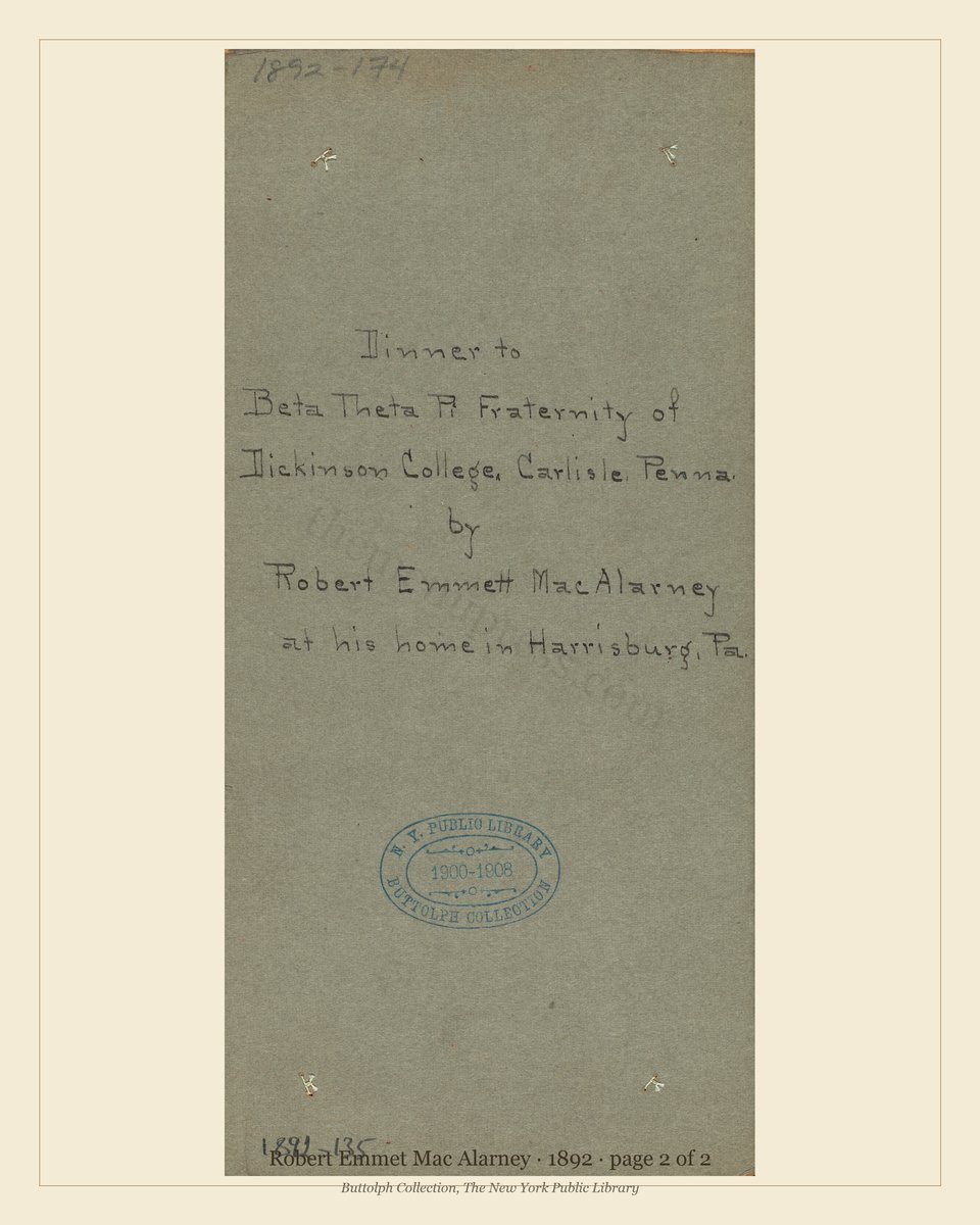 Vintage menu — page 2 of 2