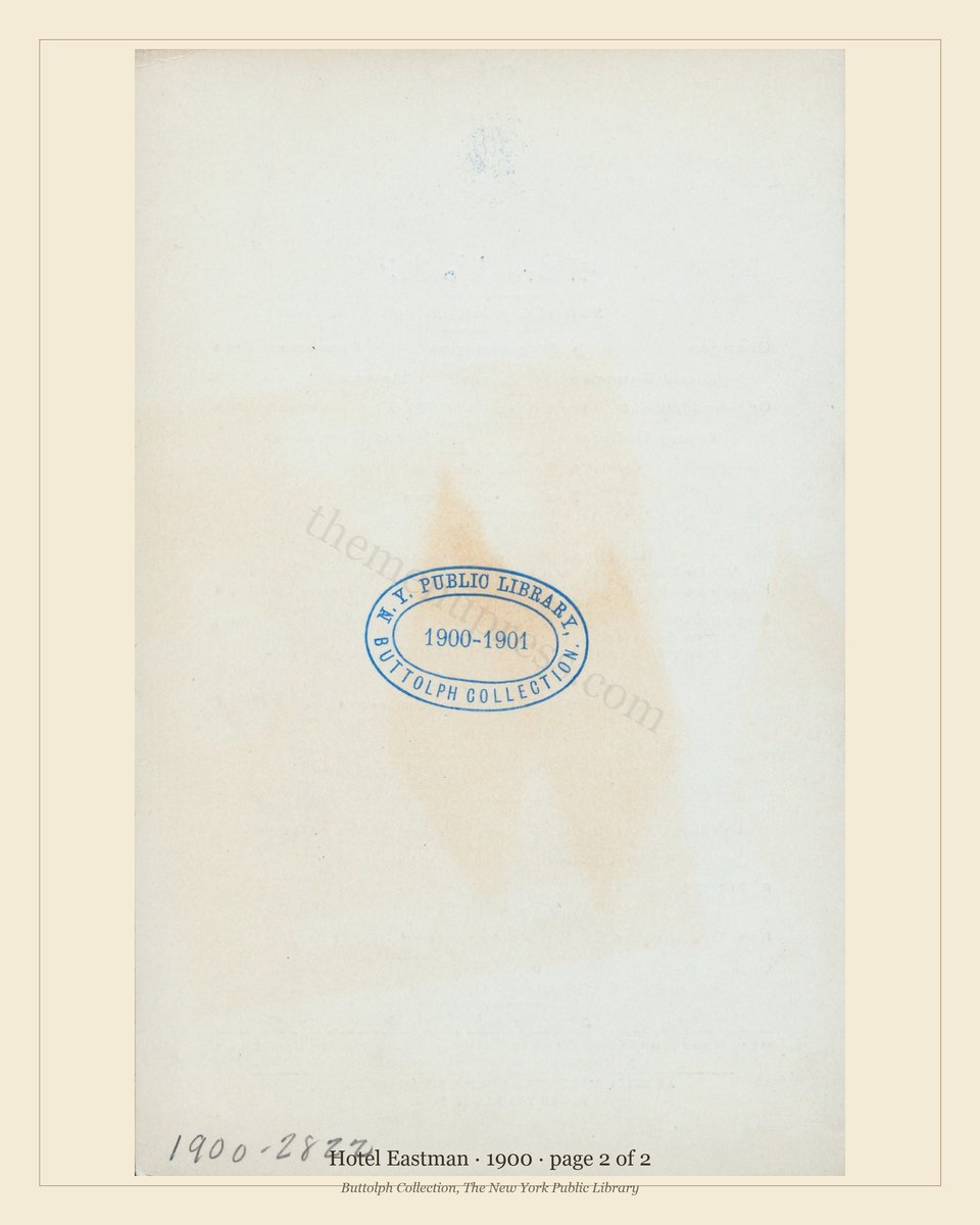 Vintage menu — page 2 of 2
