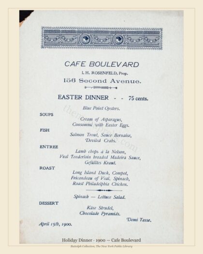 Holiday Dinner · 1900 — Cafe Boulevard
