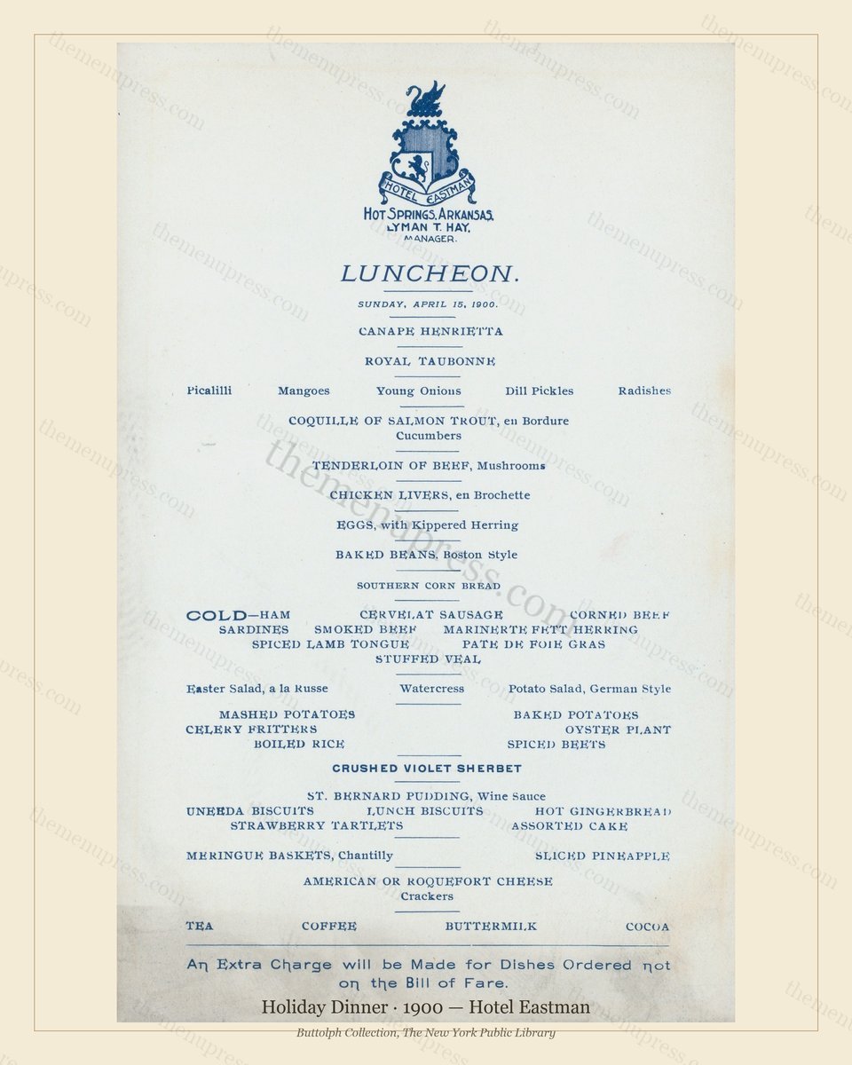 Vintage menu preview — 1900 Vintage Holiday Dinner Menu — Hotel Eastman, Festive Holiday Card (Complete