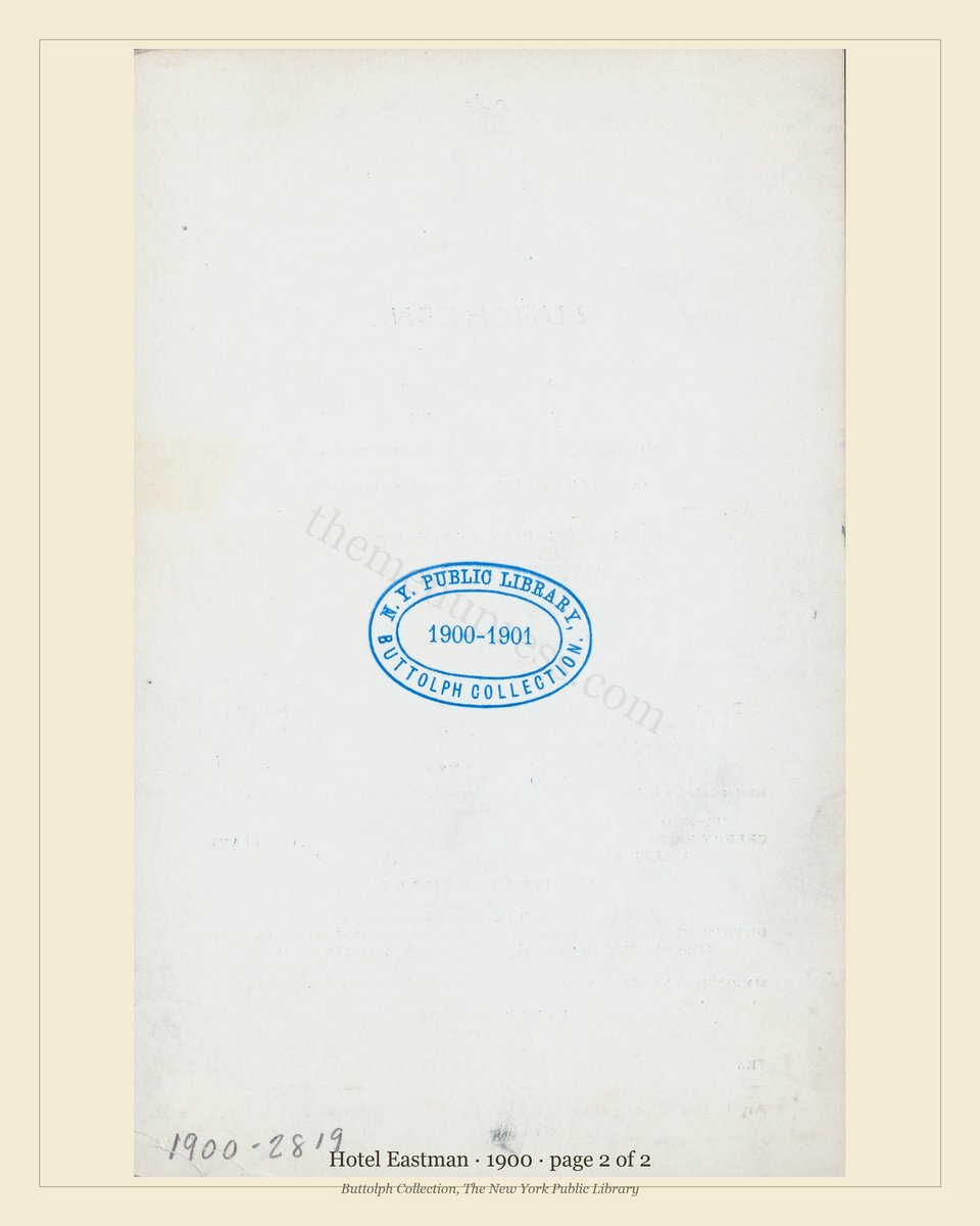 Vintage menu — page 2 of 2