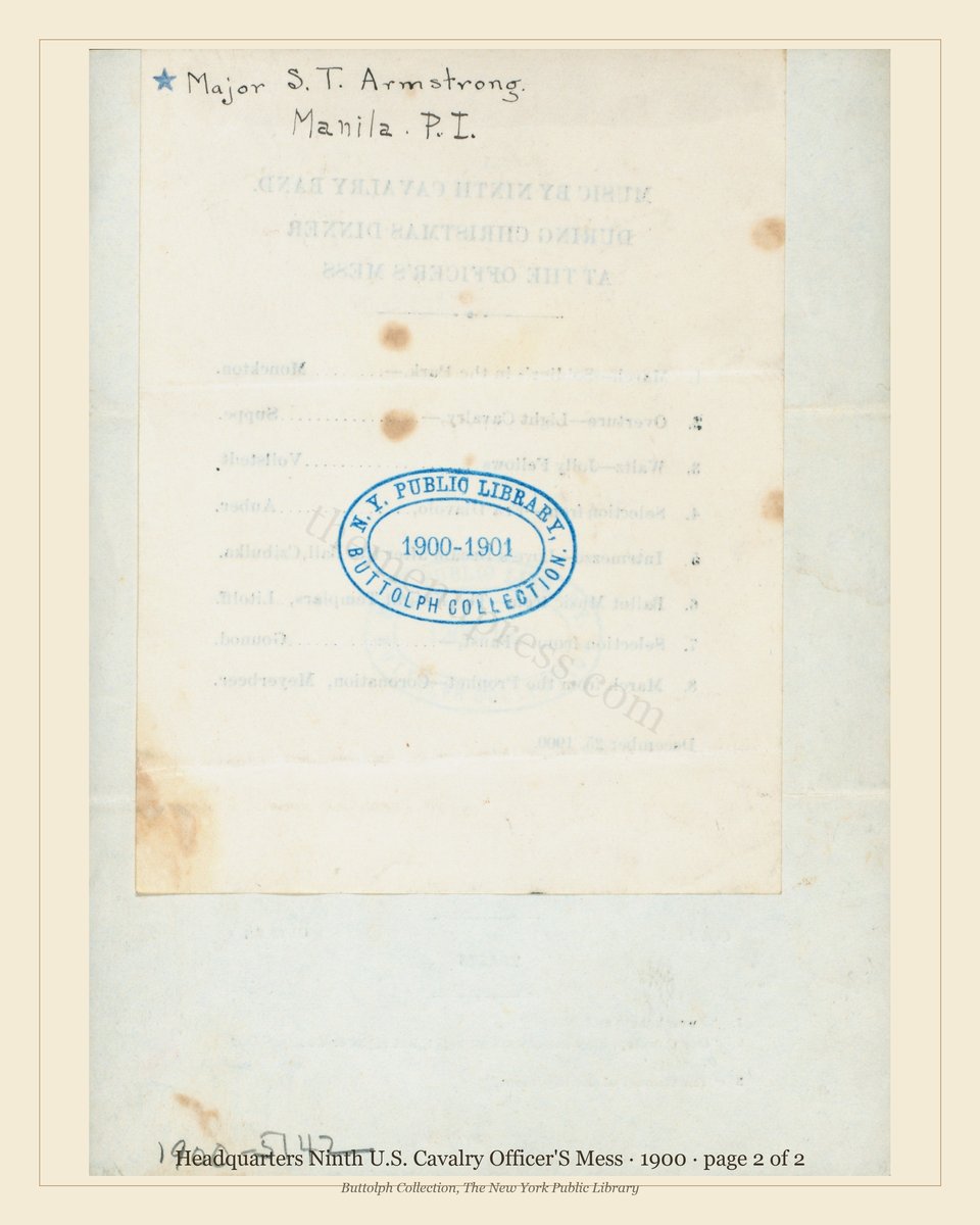Vintage menu — page 2 of 2