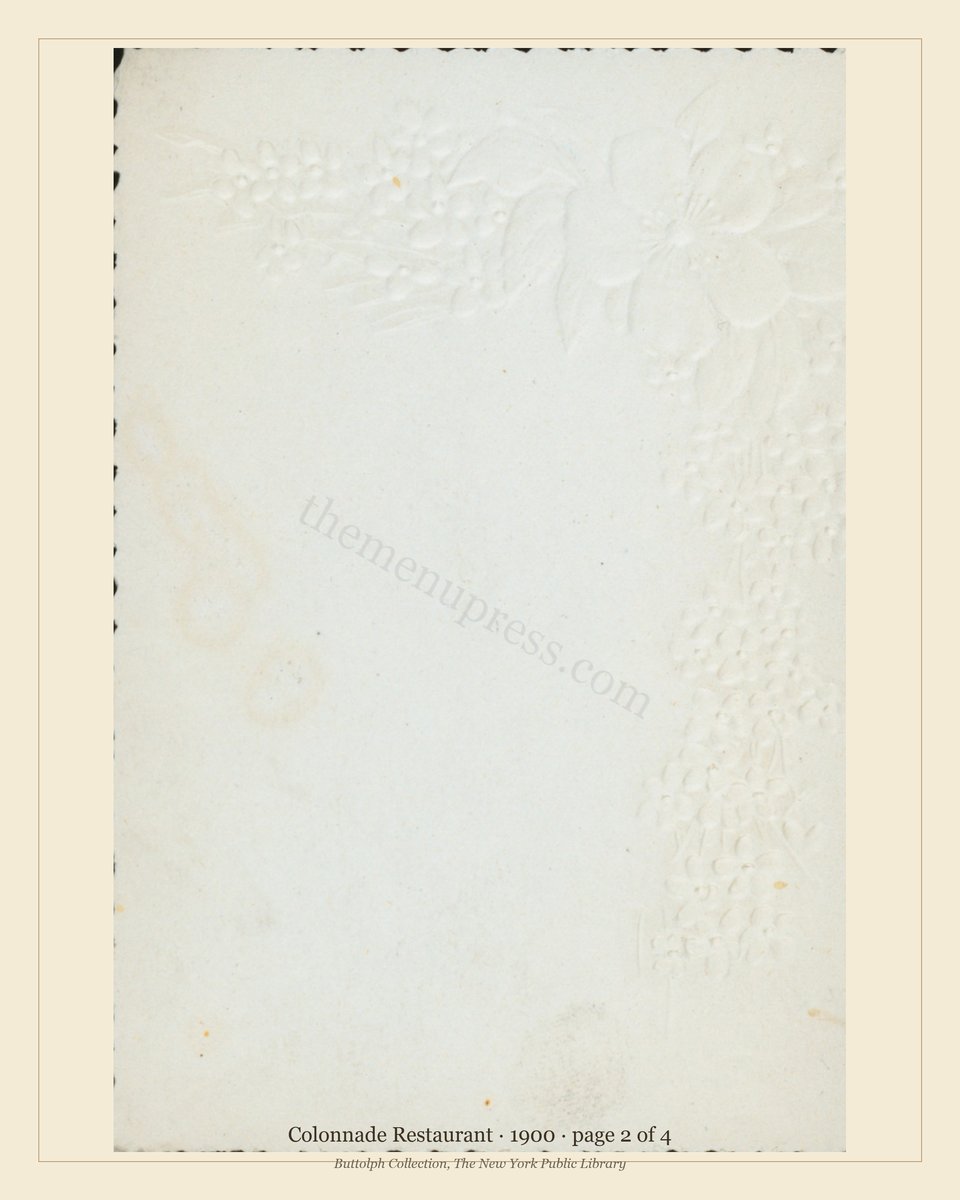 Vintage menu — page 2 of 4