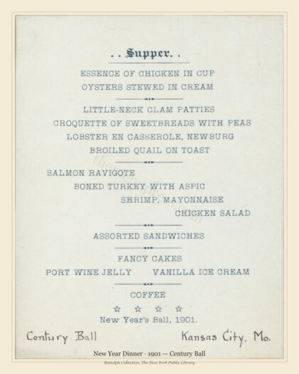 New Year Dinner · 1901 — Century Ball