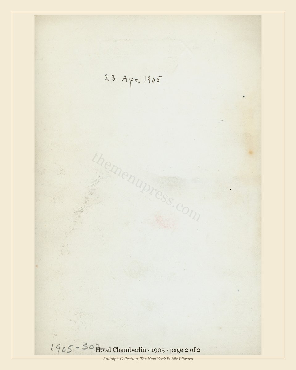 Vintage menu — page 2 of 2