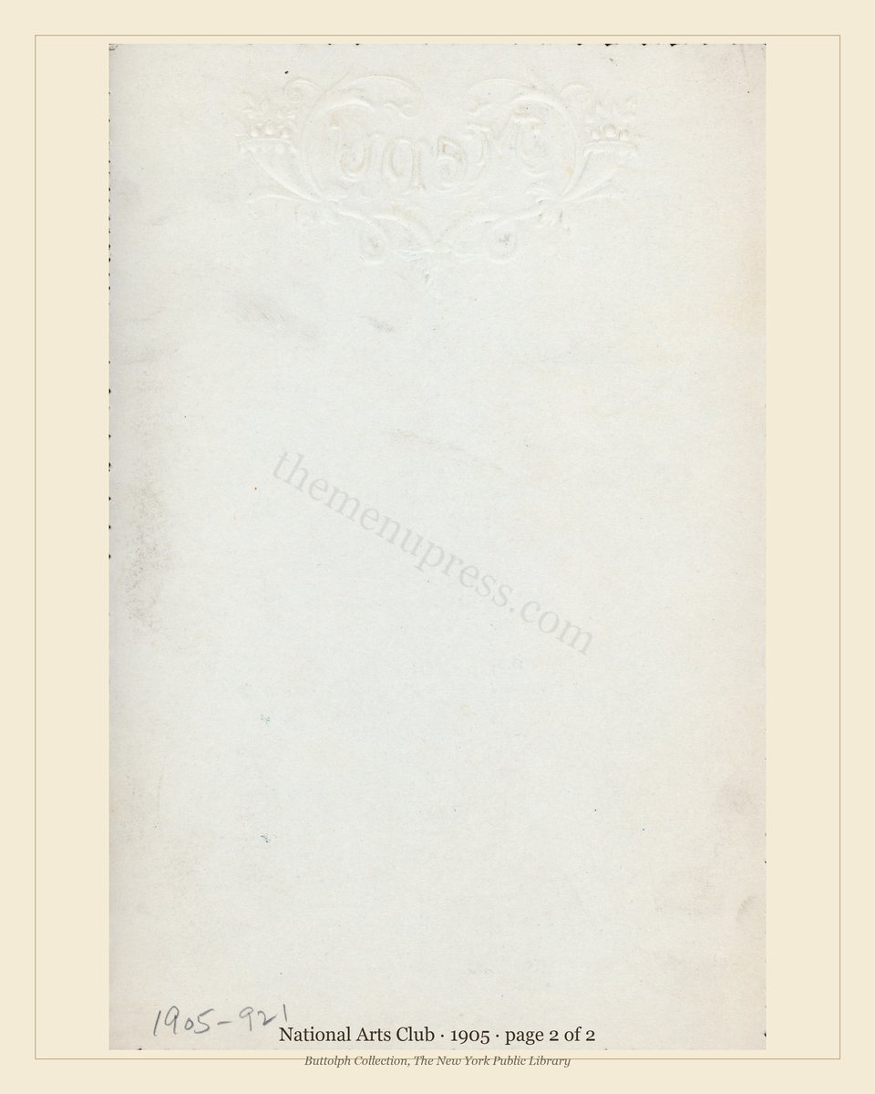 Vintage menu — page 2 of 2