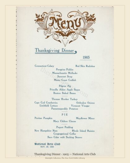 Thanksgiving Dinner · 1905 — National Arts Club
