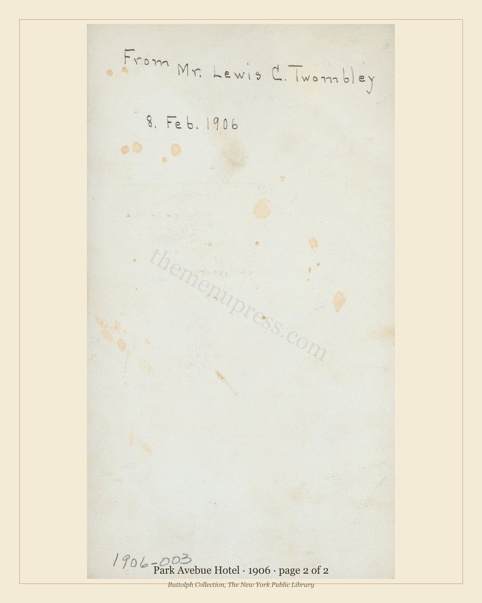 Vintage menu — page 2 of 2