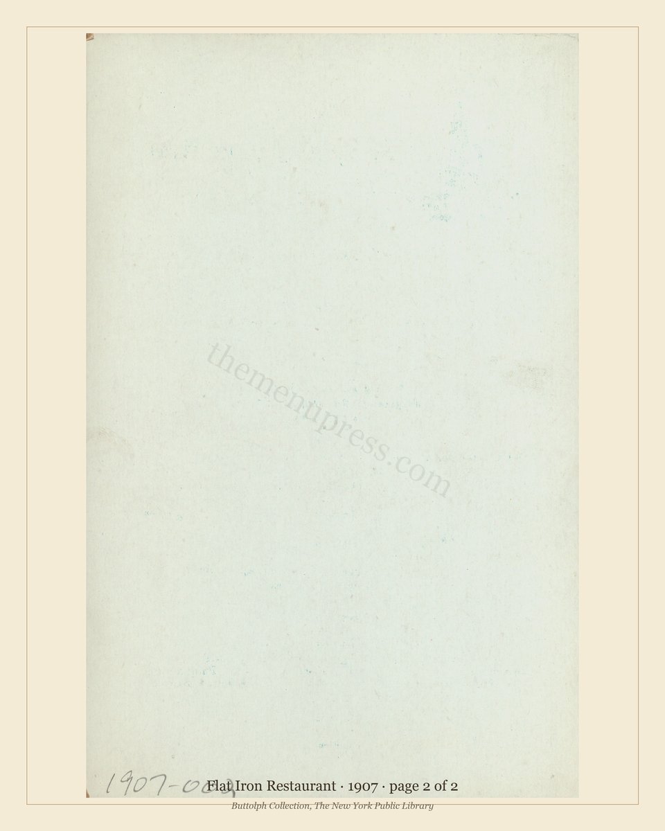 Vintage menu — page 2 of 2