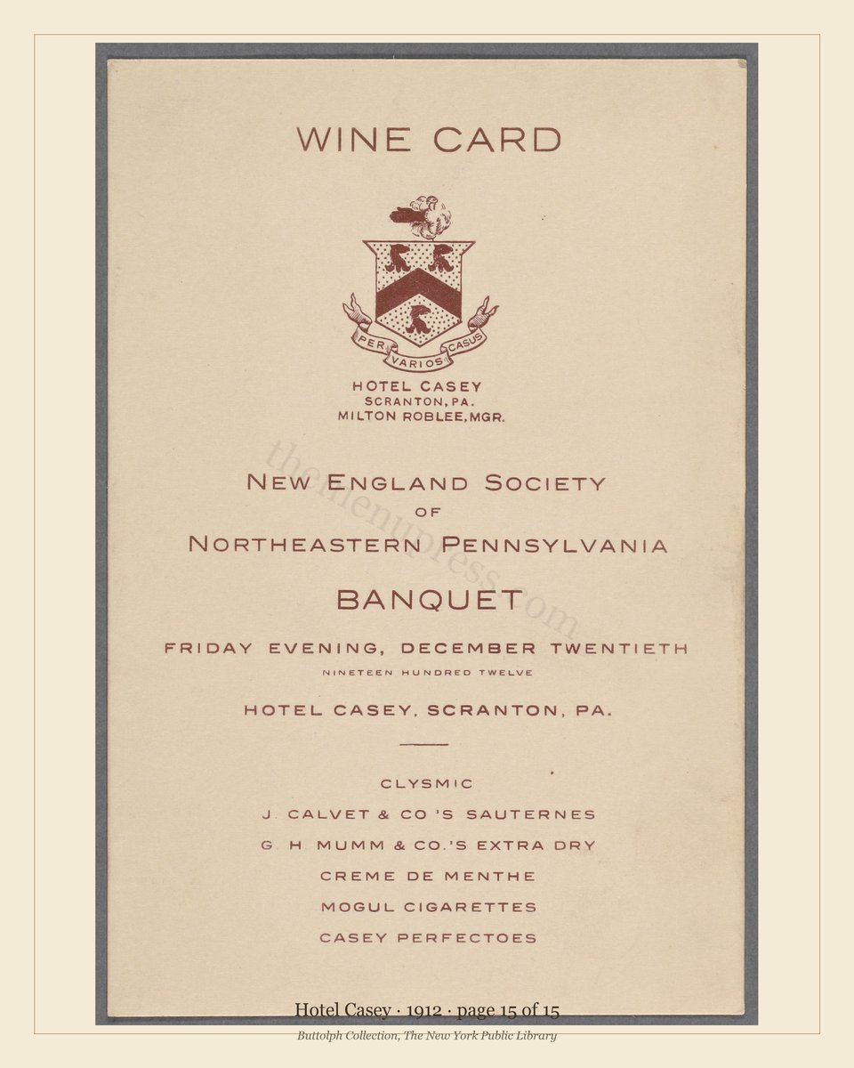 Vintage menu — page 15 of 15