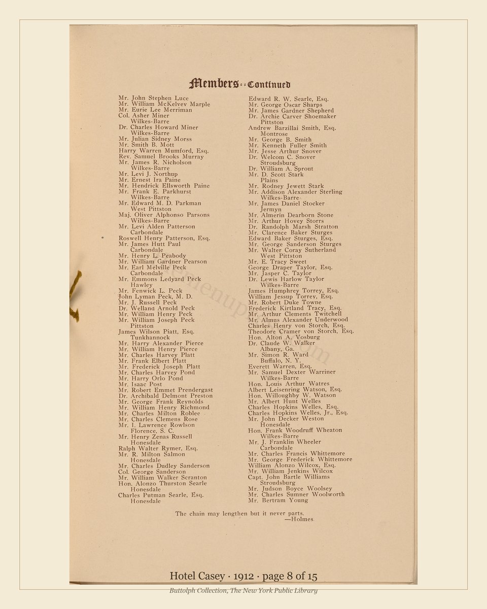Vintage menu — page 8 of 15