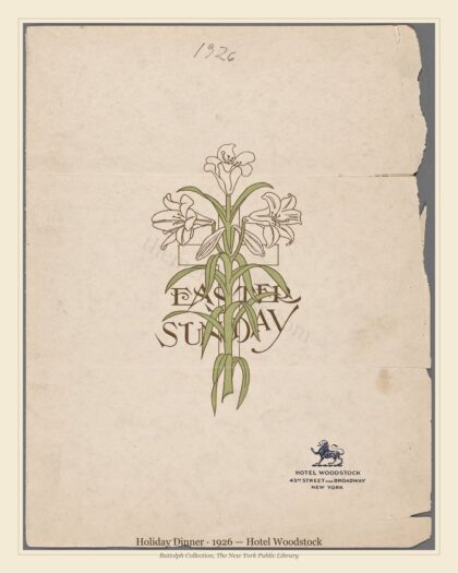 Holiday Dinner · 1926 — Hotel Woodstock