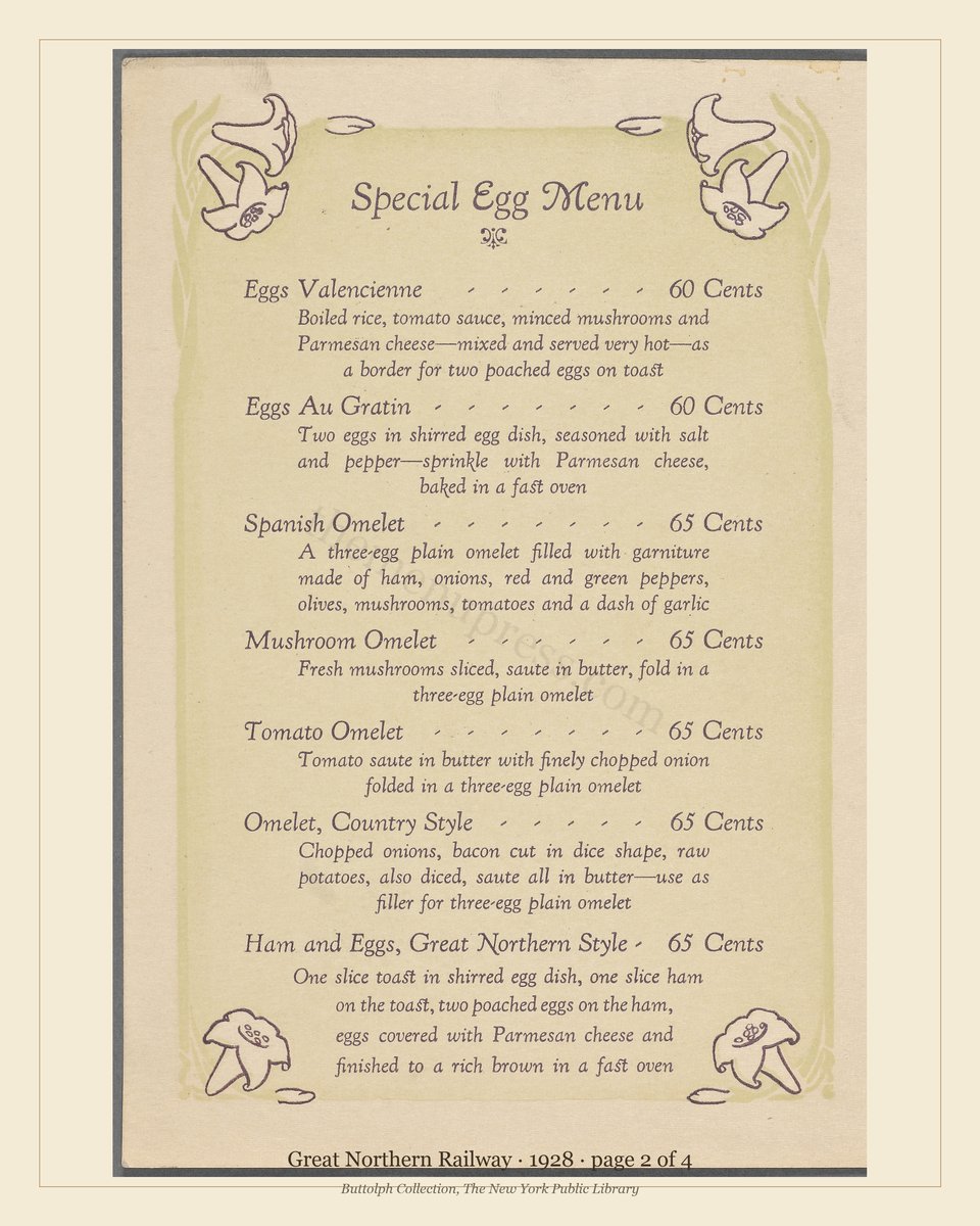 Vintage menu — page 2 of 4