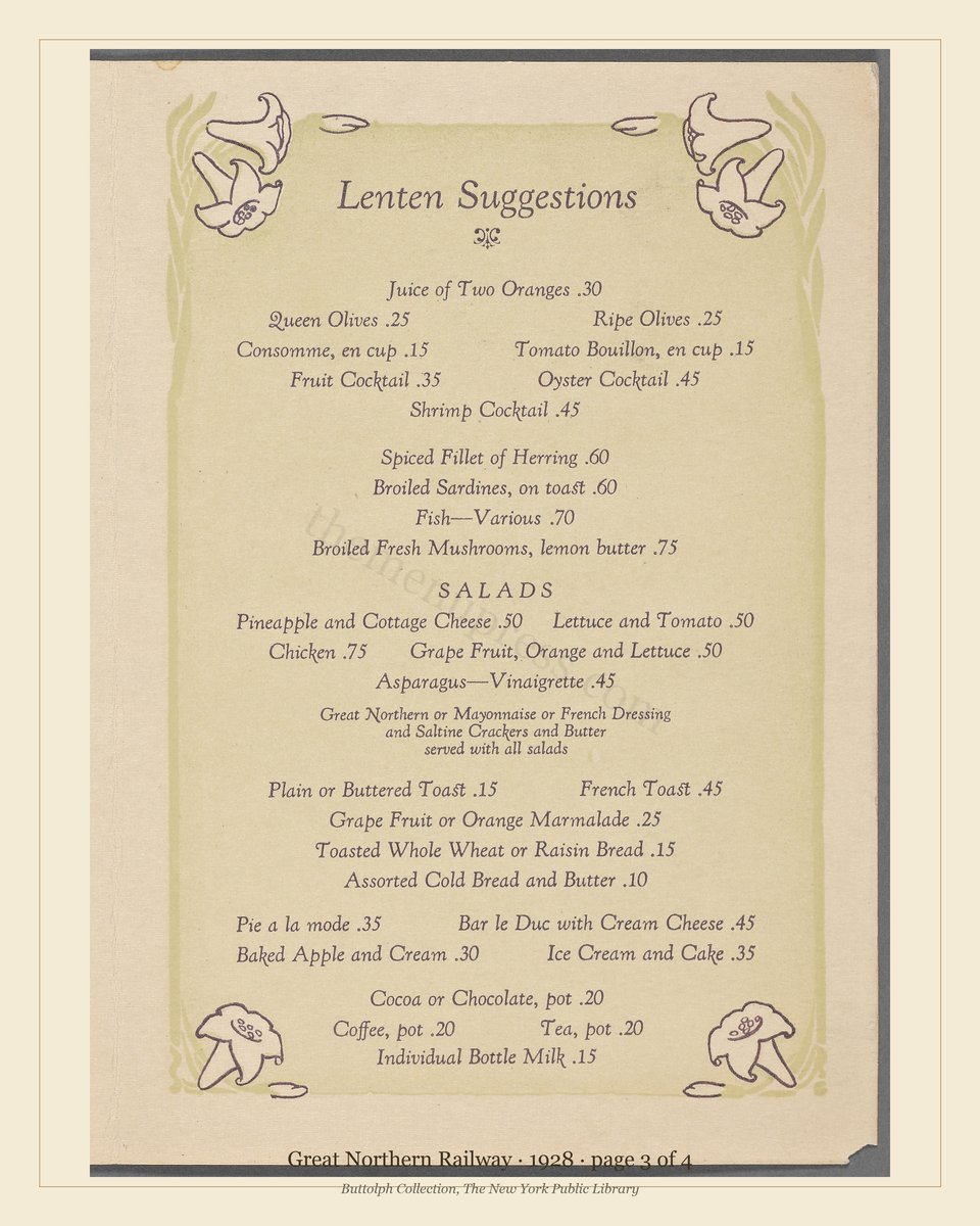 Vintage menu — page 3 of 4
