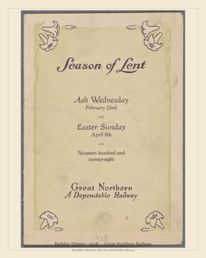 Holiday Dinner · 1928 — Great Northern Railway